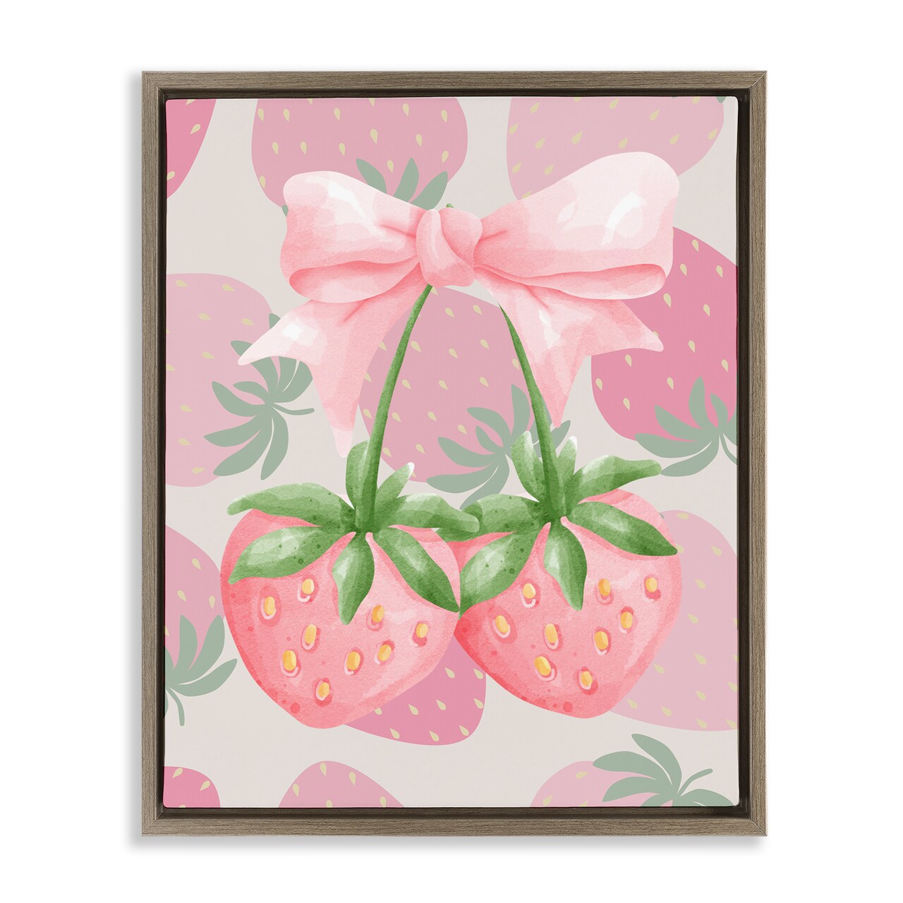 Stupell Industries Strawberry Shortcake Ribbon Floating Frame, design by Jesse Keith
